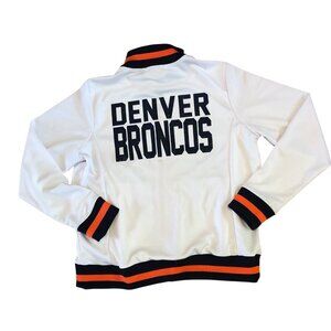 Denver Broncos Jacket Women XL White Full Zip Team Logo Lettering G111 Apparel